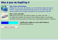ecran Duplitop5 Mise à jour