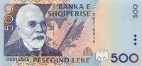 Billet de 500 leks Lek