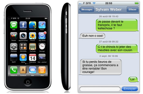 Discussion par SMS sur iPhone