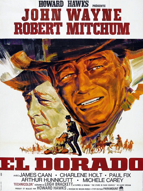 Affiche du film Eldorado d'Howard Hawks avec John Wayne et Robert Mitchum