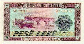 Billet de 5 leks Billet de 5 leks