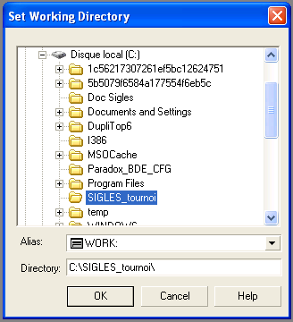 Configuration Working Directory Configuration du Working Directory dans Paradox runtime