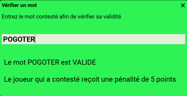 Mot POGOTER valide