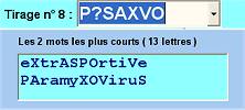 Les 2 mots les plus courts avec P?SAXVO