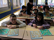 Poussins en classe Photo