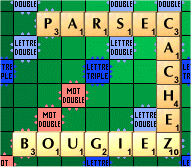 Le scrabble BOUGIEZ transforme CACHE en CACHEZ